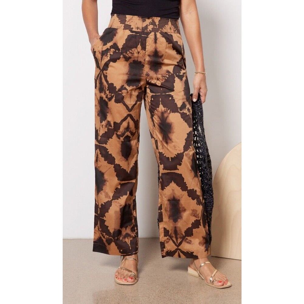 Rails Brown and Black Smocked Wide Leg Pants
